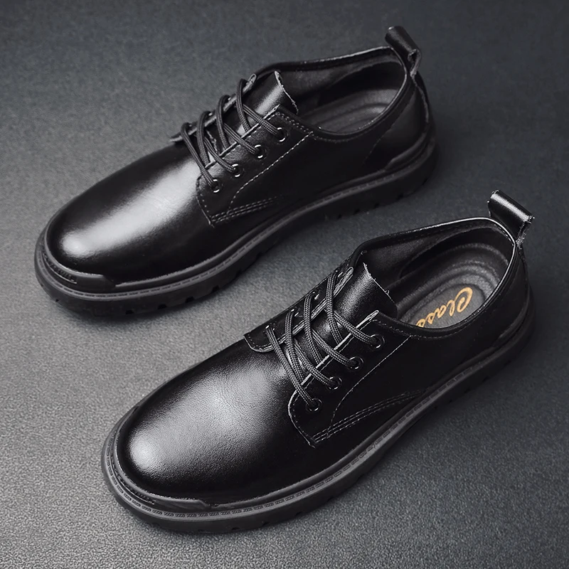 

Mesh breathable Soft for cover men pure cow leather shoes, Black
