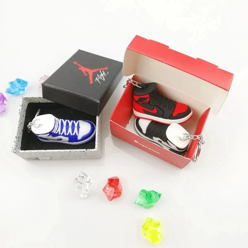 Custom Shoe Keychain Holder Rubber Shoes Keyring Pvc Sneaker 3d