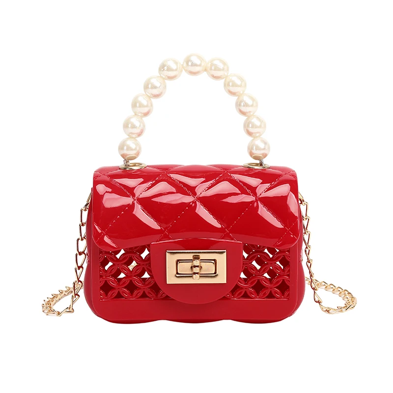 

New cheap trendy candy hollow out pvc ladies chain shoulder bag kids girls Jelly purse mini small handbags