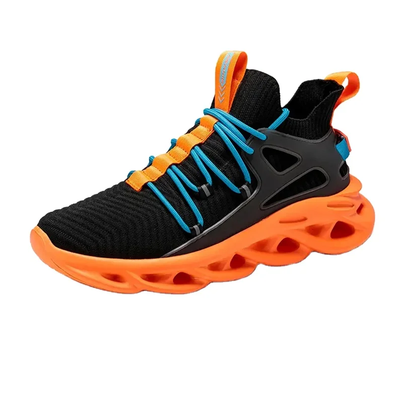 

Men's summer new flying woven sneakers lace-up basketball shoes