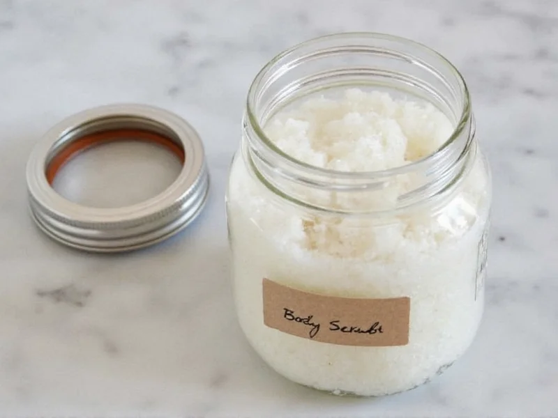 Mason jar body scrub reducing plastic waste