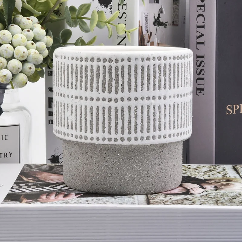 Custom ceramic candelabra votives stone candle jar home decoration