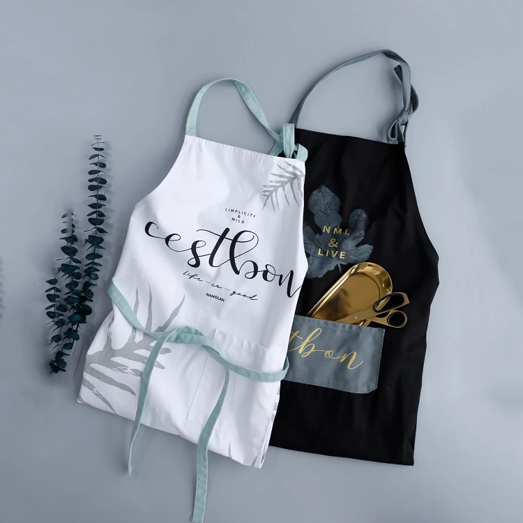 

Apron Custom Print Adjustable Different Color Leaf Design Kitchen Apron Kitchen 100% Cotton Aprons