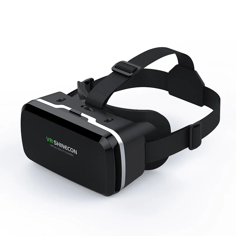 

Virtual Reality G04A VR Glasses Phone Black Frame Black Leather OEM Style Games RoHS Polarized Glasses ABS Material, Black color