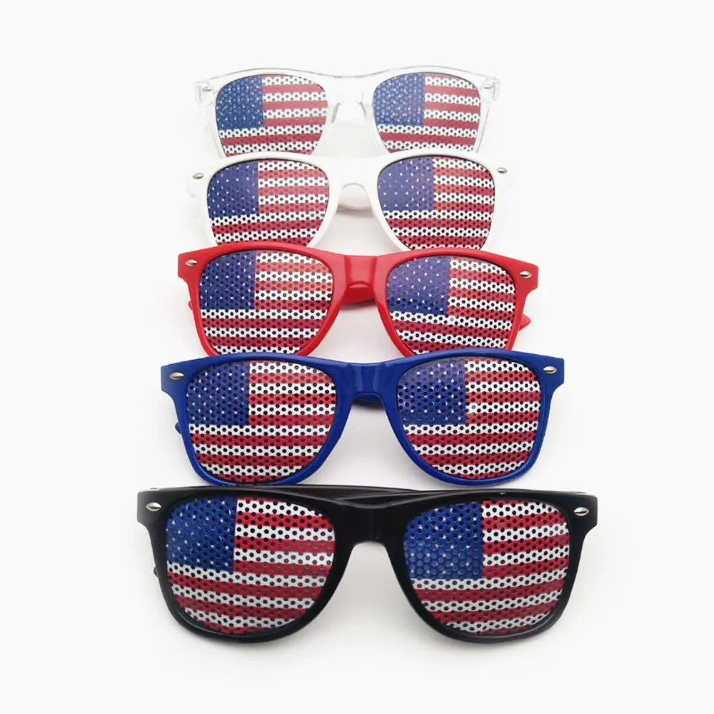 

Q1240 Custom 4th of July Stars Stripes USA Patriotic American Flag Sticker Glasses Costume Accessory Sunglasses