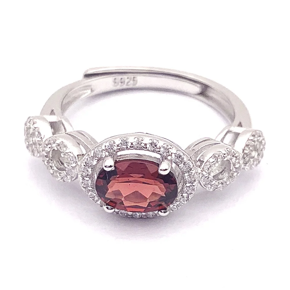 product-AAA Cz Inlaid Trendy Silver Bangkok Fashion Jewelry Red Stone Ring-BEYALY-img