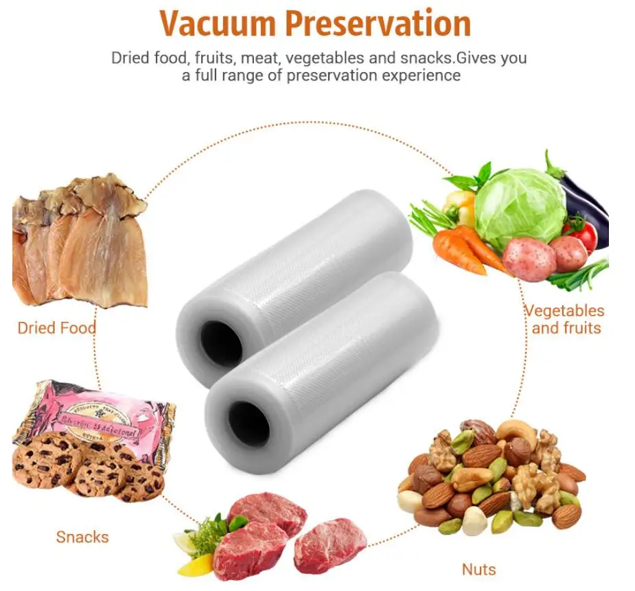 

Byvalue Vacuum Bags For Home Food Vacuum Sealer Food Fresh Long Keeping 15+17+20+25+30cm*500c