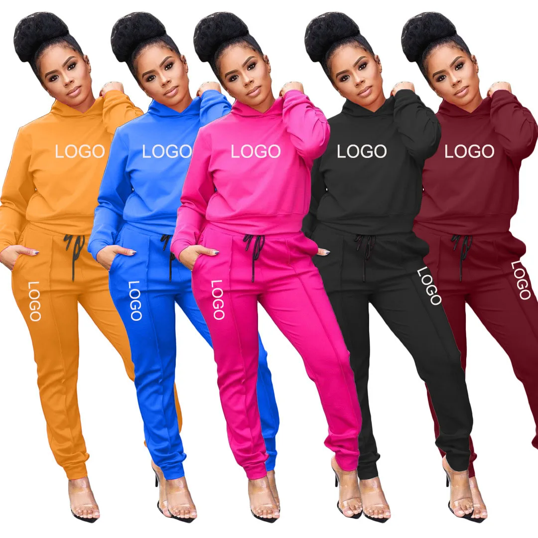 

Custom Cheap Spring 2 Piece Women Sets Hoodie Blank Matching Fall Sweatsuits set Tracksuit Outdoor Sportwear Jogging Suits