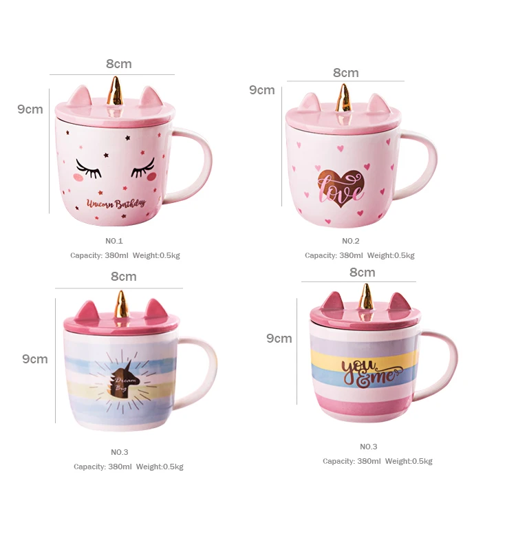 Kawai Animal Shaped Ceramic Coffee Cups,3D Tea Coffee Cups with Lids and Spoons for Valentine's Day,Mother's Day,Birthdays,Girls and Women, Size: 1