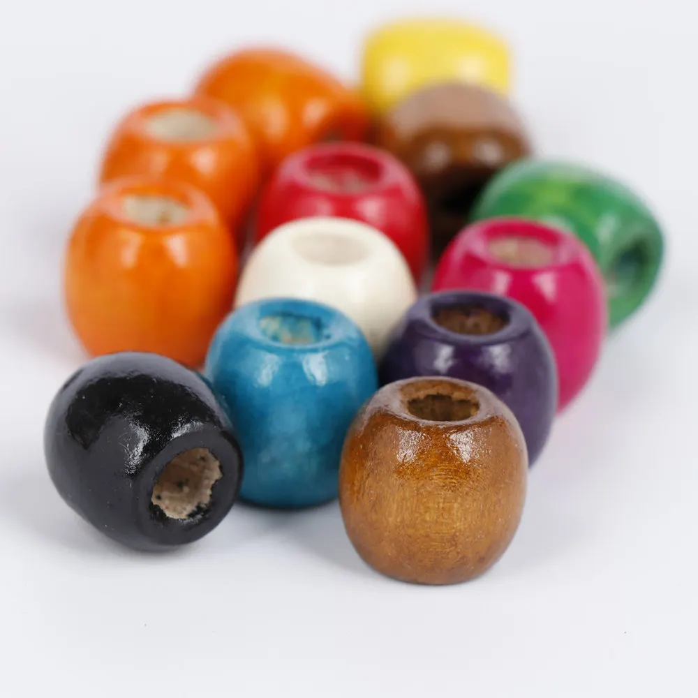 

Colorful Wooden Beads Large Hole Loose Ball Beads Making DIY Bracelet Necklace Jewelry Accessories