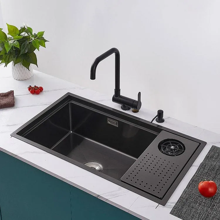 black-inset-kitchen-sink-model-13-top-view-marble-countertop-teal-cabinet-faucet-glass-rinser