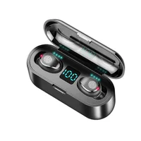 

High quality waterproof F9 Wireless earphone headphones tws 5.0 Touch Control LED power Display 2000mAh in ear Earbuds