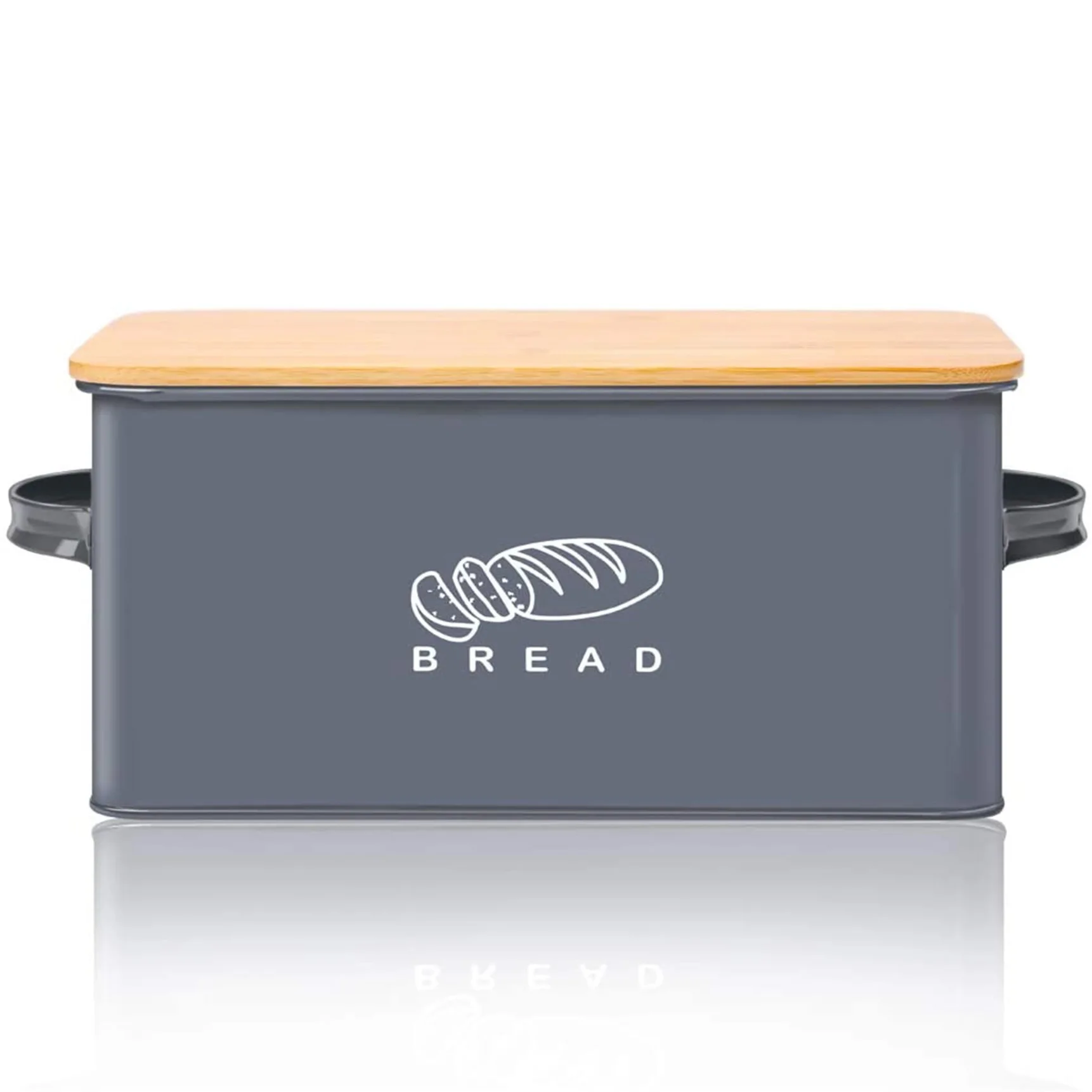 

Bread Box with Cutting Board Lid Made with Bamboo Fiber Large Size Stylish Bread Box For Kitchen CountertopBread Container