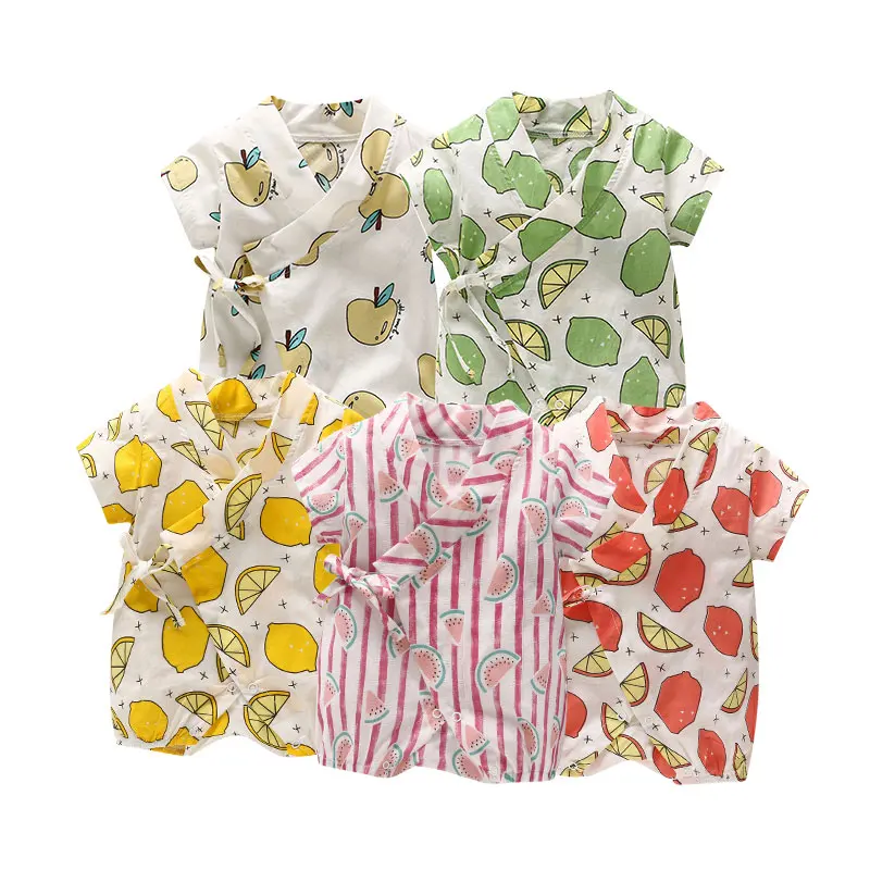 

Newborn Muslim Cotton Jumpsuit Baby 100% Organic Cotton Gauze Soft Bodysuits Baby Girls Boys Kimono Romper Baby Clothes 2021 New