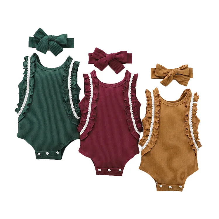 

RTS New Arrival Baby Clothes Girl Boutique Baby Romper Clothes with Bow Toddler Girl Clothes Summer