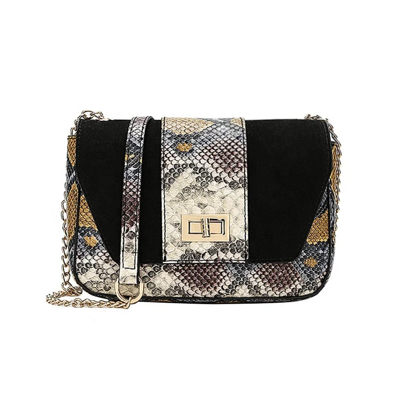 

Hot Trendy Ladies Fashion Chain Shoulder Velvet Snake Print Bag Women Bags Handbag