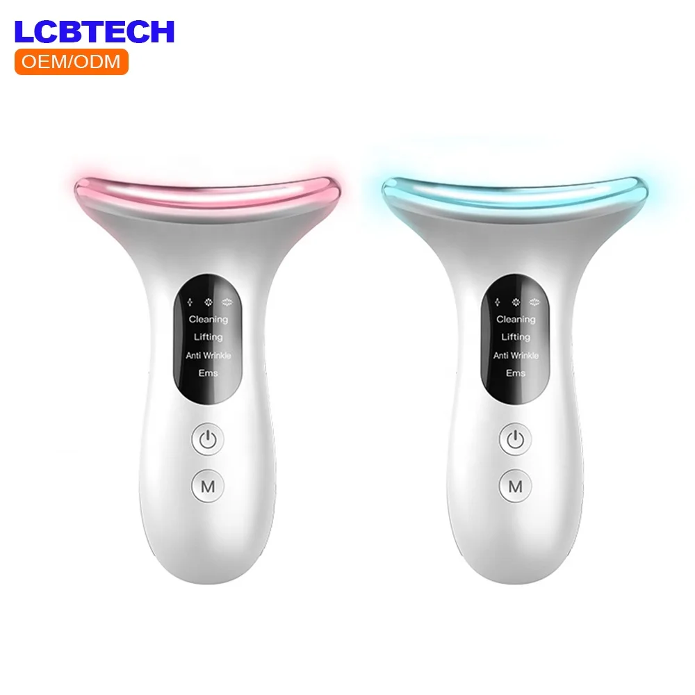 

New 2023 Beauty Products Best Seller Led Photon Therapy Vibration Neck Lift Device Mini Face Neck Skin Lifting Massager Device