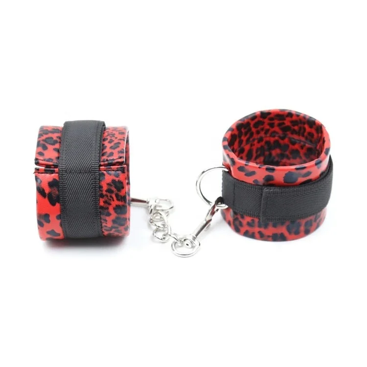 
Hot Style Leopard Speckled Bondage Kit 5 Pieces Leather Sex Toys Bondage Set Cosplay bdsm Bondage Fetish Accessory 