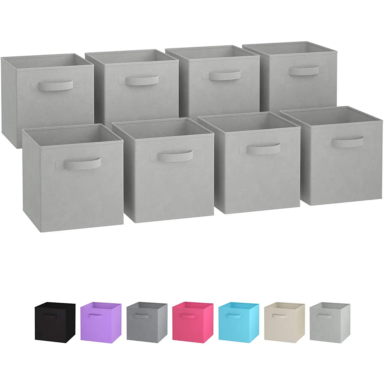 

Durable Kids Toys Clothes Collapsible Foldable Fabric Cube Storage Boxes For Shelf, White, black, grey, red, blue and so on