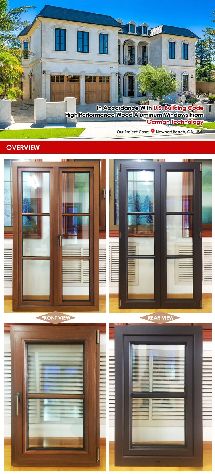 Doorwin newest french window grill design with different glass dimensions