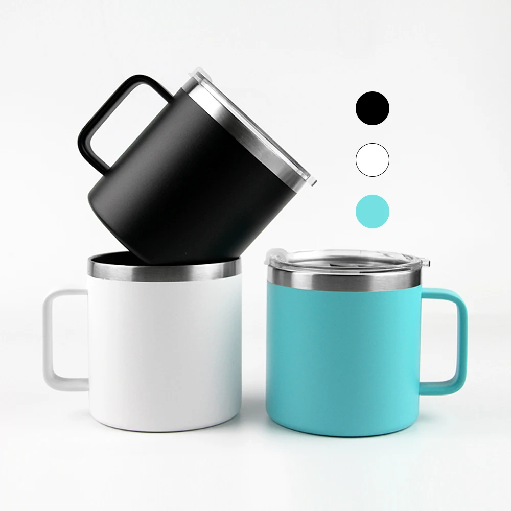 

High quality coffee mug 12oz &14oz double wall stainless steel mug with different lids and straw, Can be customized