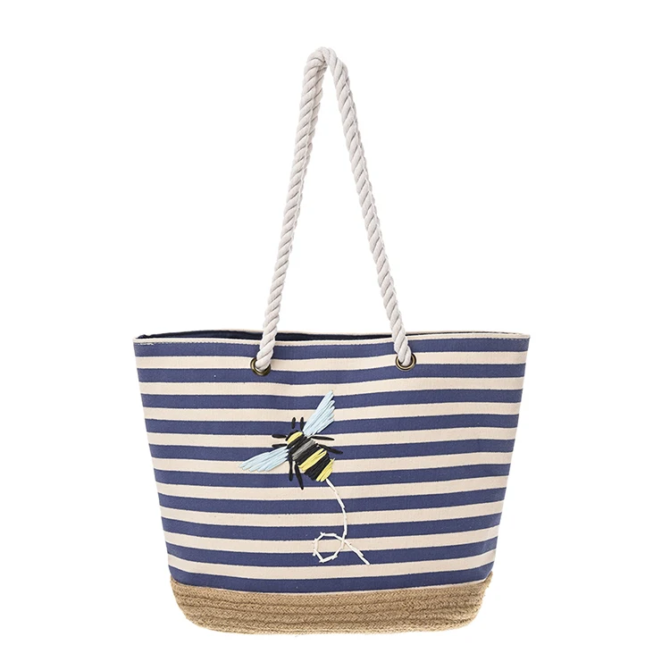 

Wholesale Korean Oversize Stripe Straw Beach Bag, Woman Girls Duffel Bags Waterproof High Quality Tote Bag Cotton Canvas, Accept customized