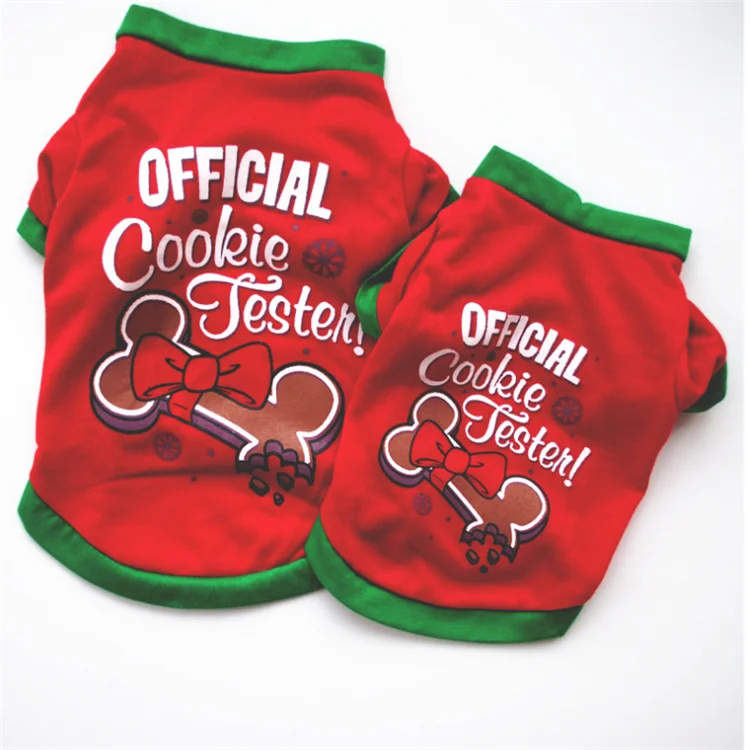 

Newl red Christmas cotton pets t-shirt breathable dogs vest clothes pet accessories
