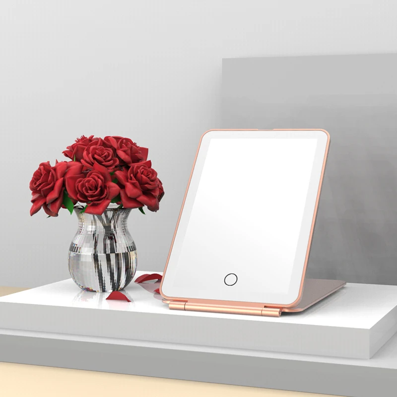 

Folding Travel makeup led Vanity mirror cosmetic mirror with lights