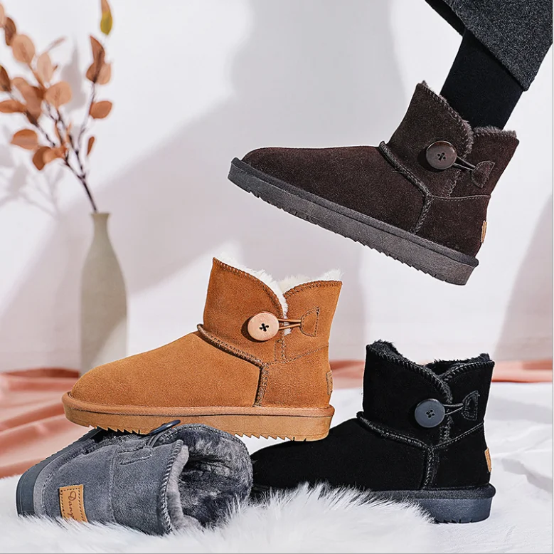 

Women's snow boots 2021 new winter plus velvet warm cotton shoes short tube