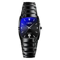 

New products stylish waterproof classic black minimalist square mens watch