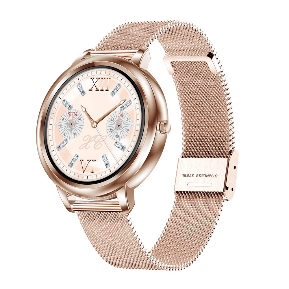 

2021 New femininity Full Touch Screen Female Smart Watch BLE Ip67 Waterproof Fitness Bracelet heart rate board HL20 customized, Silver/rose gold/pink