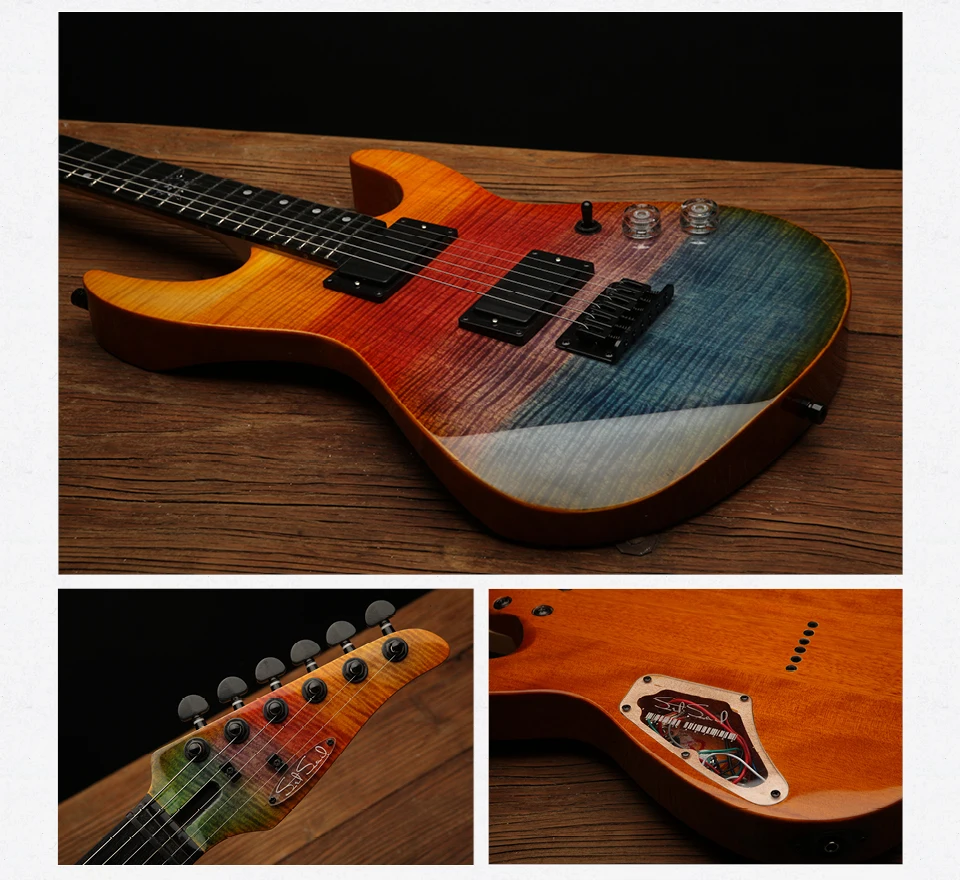 Derulo Electric Guitar Oem Kids Children's 22frets Travel Mini Pattern