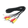 Optical car Audio Video Av Adapter Wire Splitter 1.5M 3 Core 3Rca Male Gold Jack Rca To Rca Cable