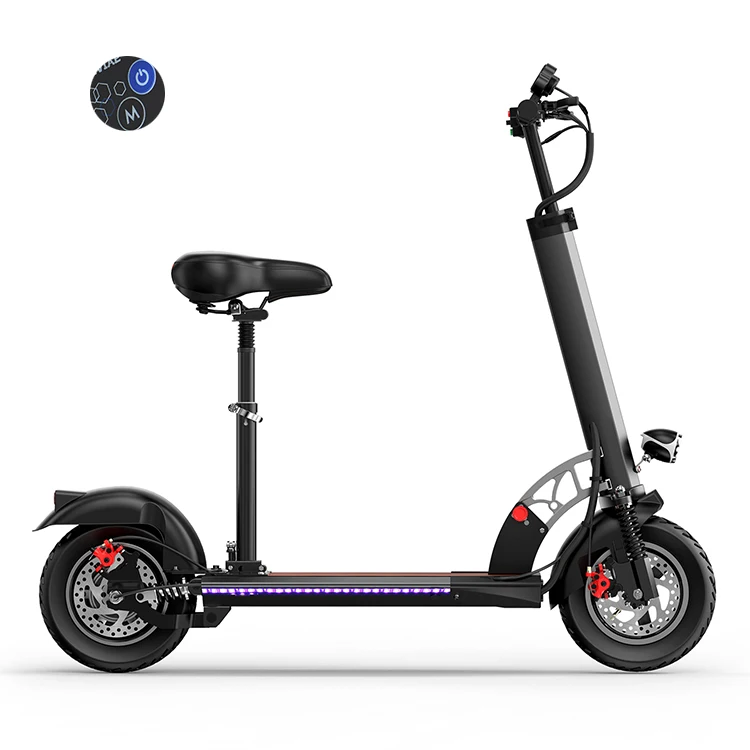 

Hot Sale Brushless Motor Adults Foldable 2 Wheels Electric City Scooter With Safety LED Lights
