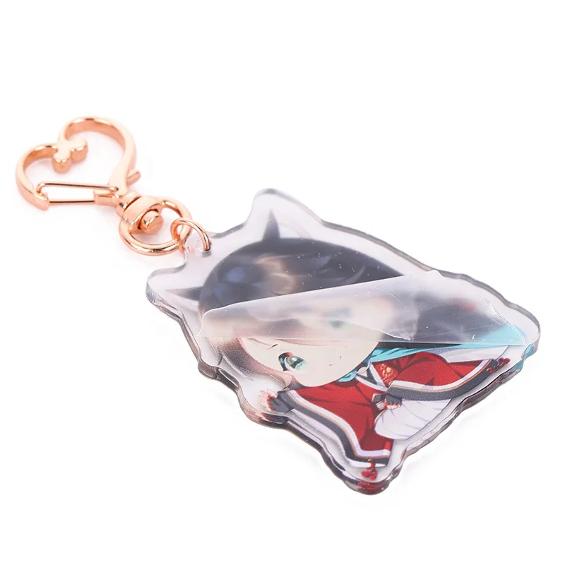 
NO MOQ eco-friendly custom made acrylic keychain holographic anime acrylic charm 