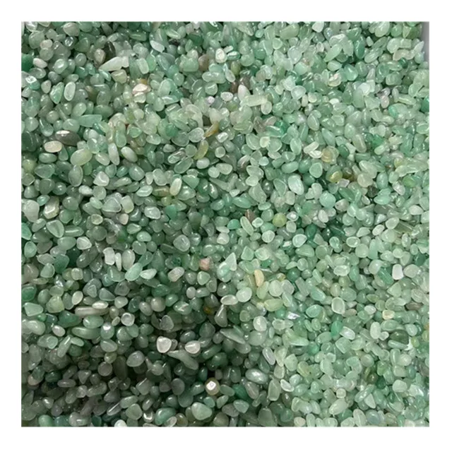 

Wholesale natural carved crystal loose stone gravels green aventurine chips for fish tank decoration