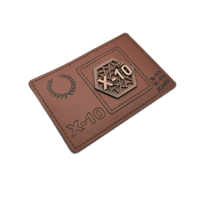 Custom pu leather patch label tags for clothing 