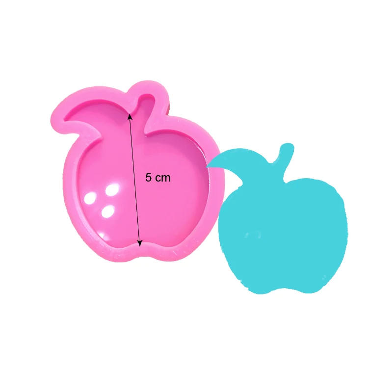 

S982 1.96inch shiny fruit apple shape badge reel phone grip silicone molds, Random