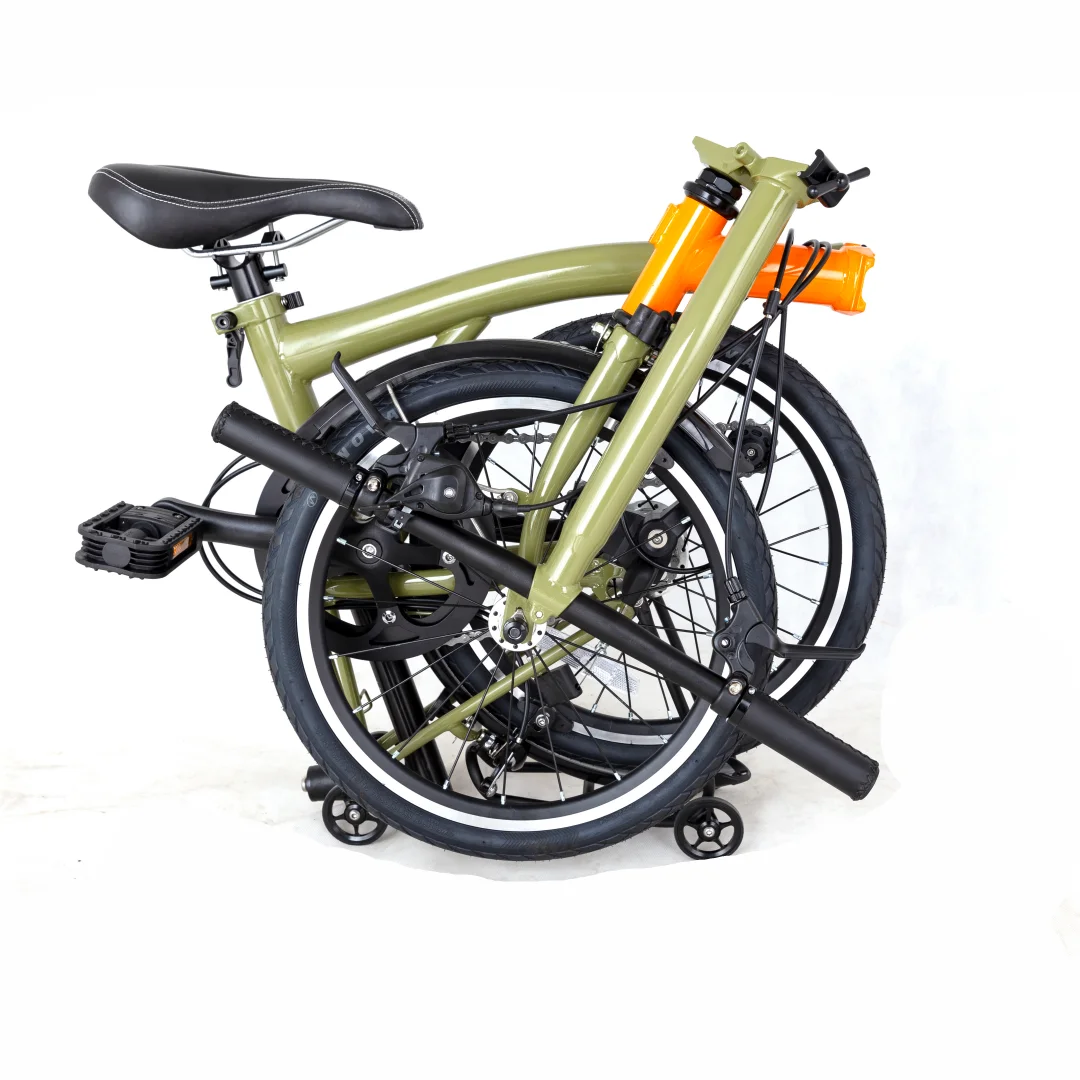 

3-speed folding bicycle in 46t dental disc carbon steel 16 inch space saving bicycle