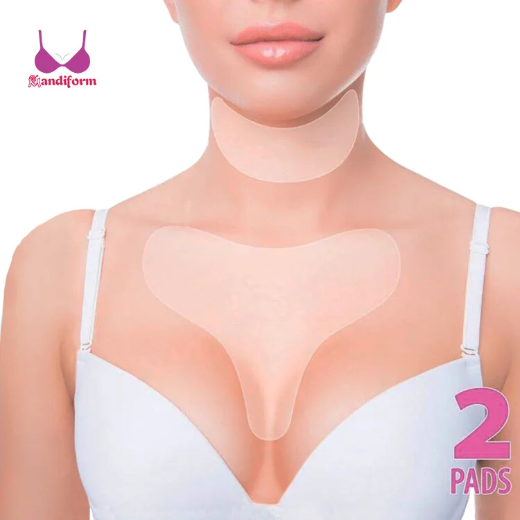 Waterproof silicon neck anti-wrinkle pad adhesive reusable anti wrinkle chest silicone pads for wrinkles