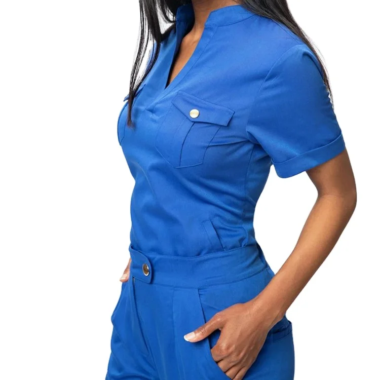 

Hot selling scrubs uniforms sets sexy V neck pocket women scrubs medical uniform hospital uniforms women, Customized