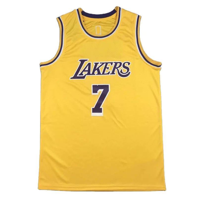 

Summer hit, new season laker s No. 7 Carmelo Anthony yellow 3D embroidery men's basketball jersey crewneck basketball jersey, As pictures