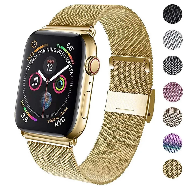 

With buckle 316L stainless steel metal mesh loop strap replacement milanese watch band