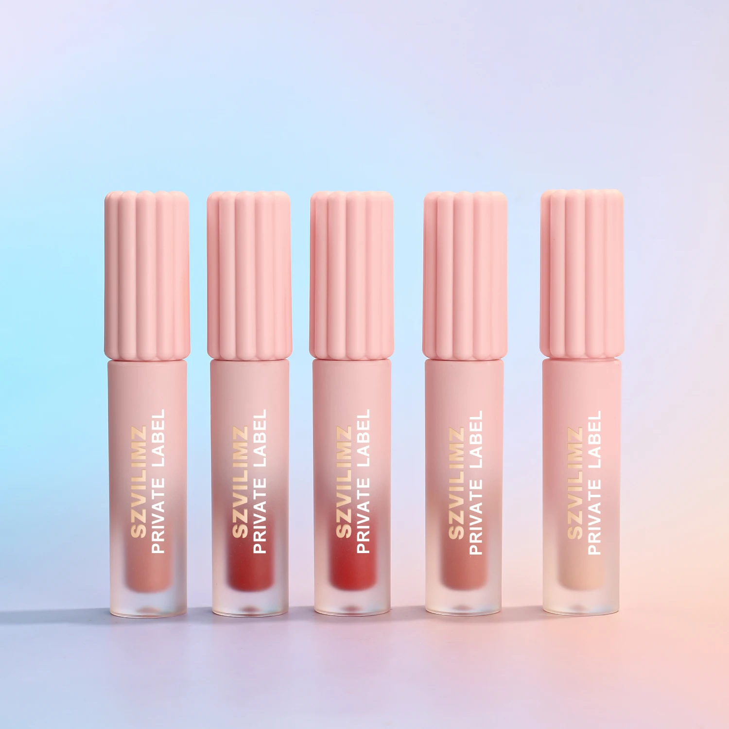 Hot Sale Shimmer Lip Gloss Pink Tube Custom Logo Makeup Vegan Cosmetics Lip Gloss for Women