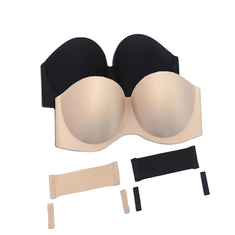 

Factory New ladies arrival wide colors seamless bandeau strapless push up bra Backless Strapless Bras, Black/skin/green/gray,pink
