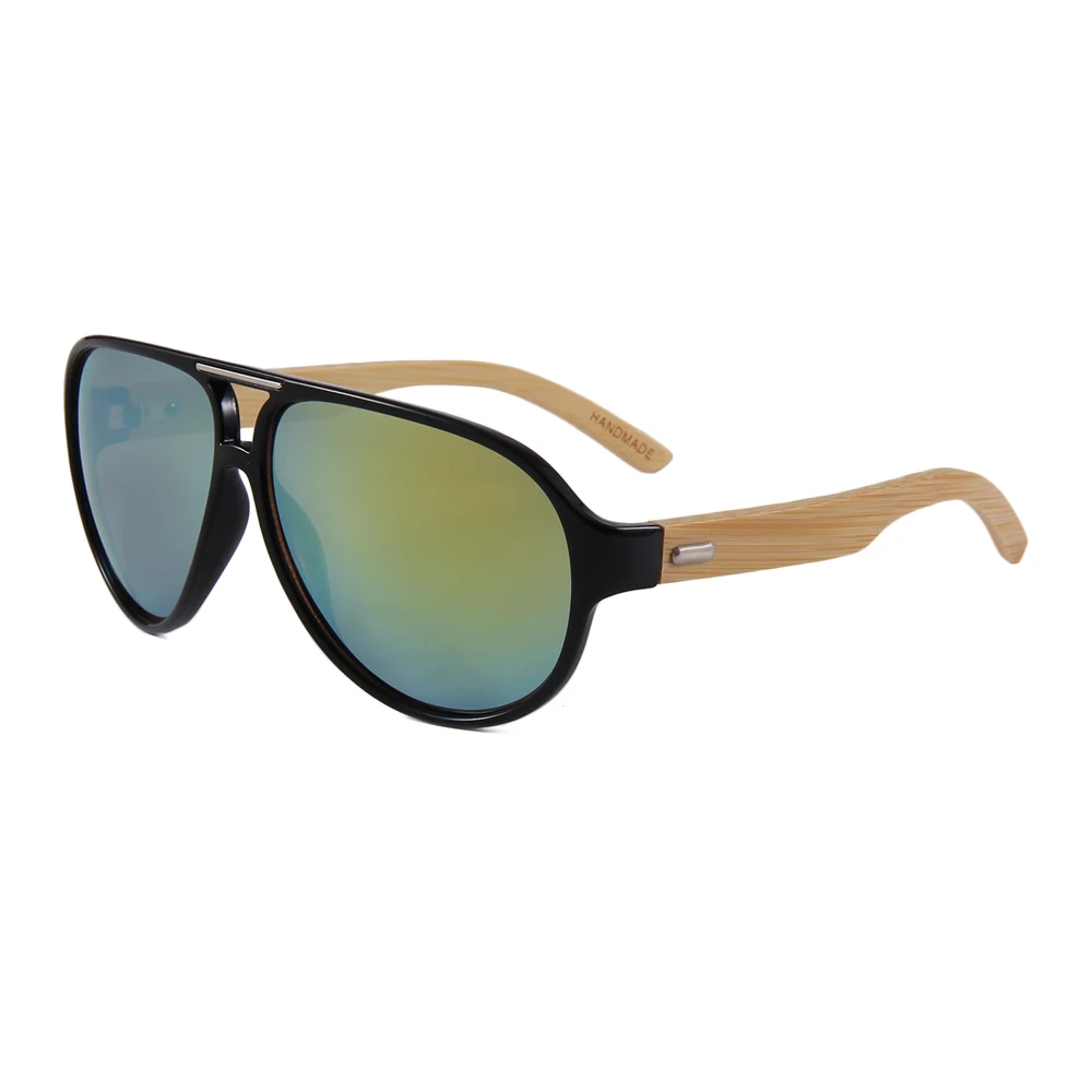 

Big plastic gold mirror sun glasses private label bamboo gafas, Custom colors
