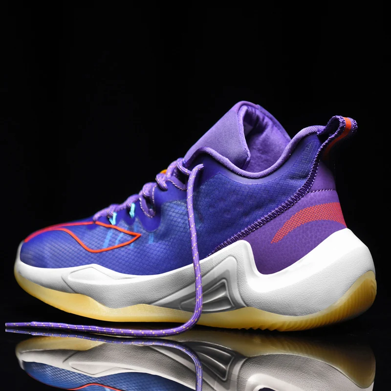 

Hot Sale Quality Fashion Men's Thick Soled Non Slip Casual Basketball Shoes, Purple, blue, white