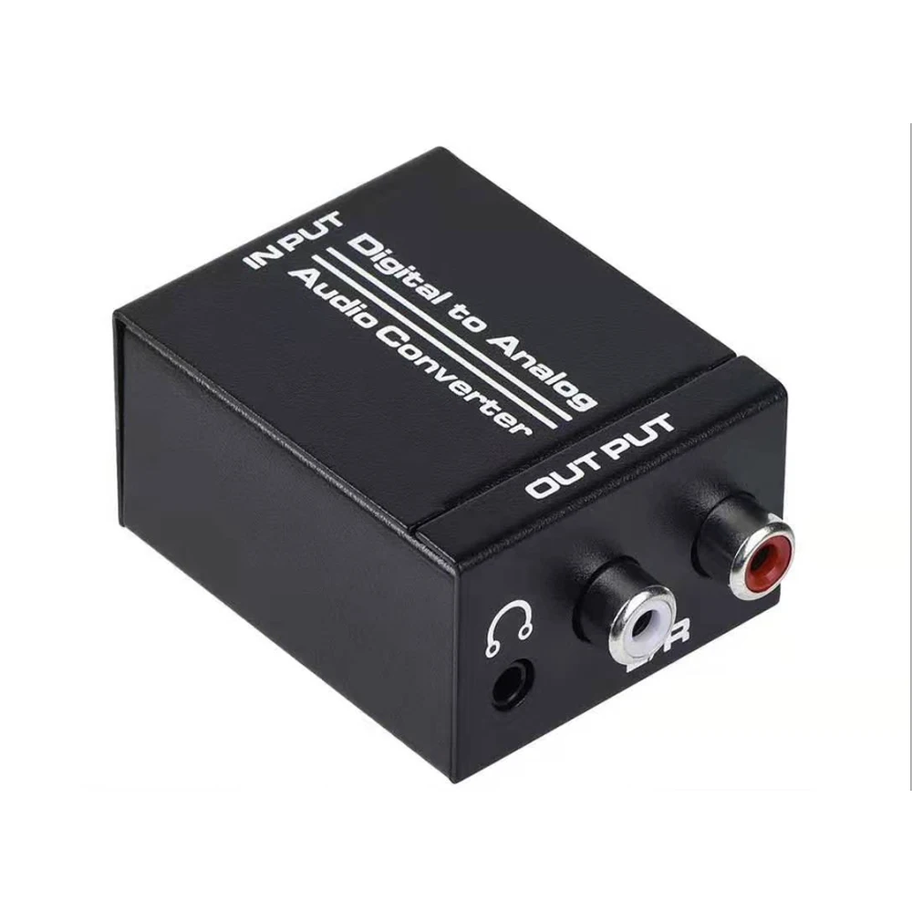 

3.5mm Digital to Analog Audio Converter Optical Coaxial Toslink to Analog RCA L/R Audio Converter Converts Black