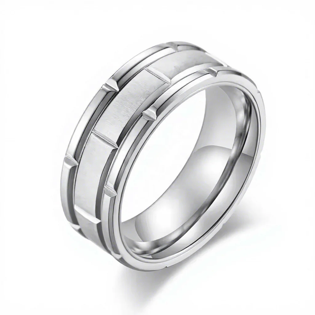 POYA 8mm Classic Rose Gold Silver Black Gold Plated Stainless Steel Wedding Band Rings for Men's Wedding Engagement Anniversary