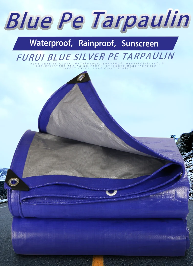 Blue Tarps Waterproof Sun Shelter Heavyduty Pe Tarpaulin Buy Blue